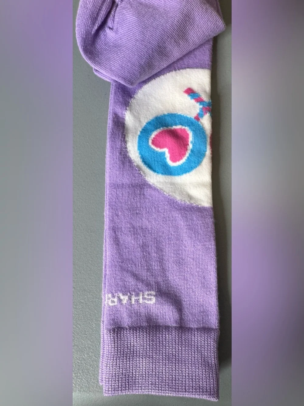 Care Bears unlock the magic share bear Purple Rainbow Crew knee high socks